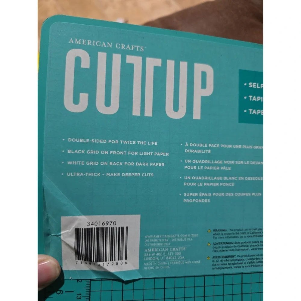 American Crafts Cuttup 12x12 Teal Double-Sided Self-Healing Cutting Mat New